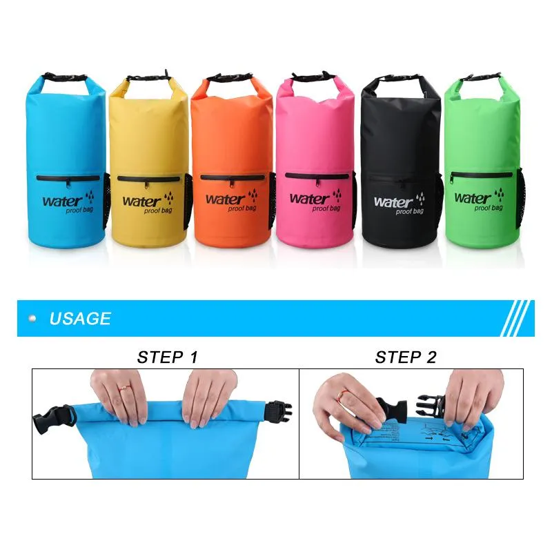 10L/20L DOUBLE SHOULDER STRAP DRY BAG