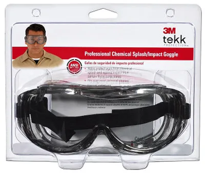 3M Chemical Splash Goggles Clear Lens Black Frame 1 pc