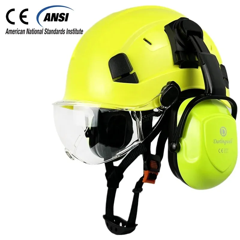 Construction Safety Helmet With Goggles