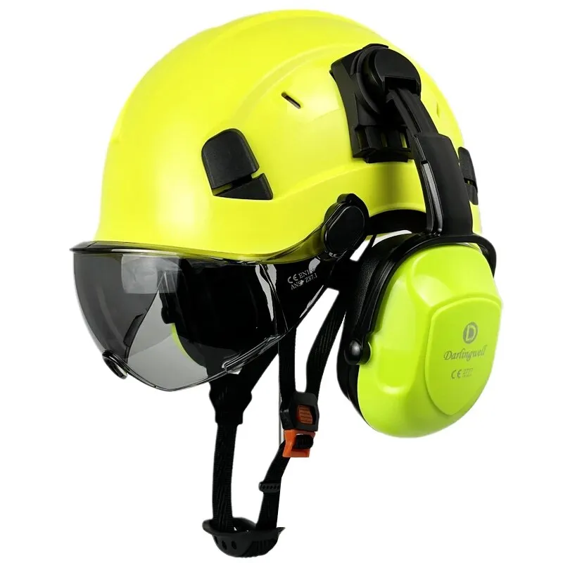 Construction Safety Helmet With Goggles