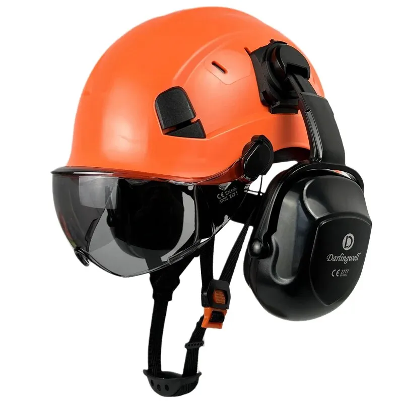 Construction Safety Helmet With Goggles