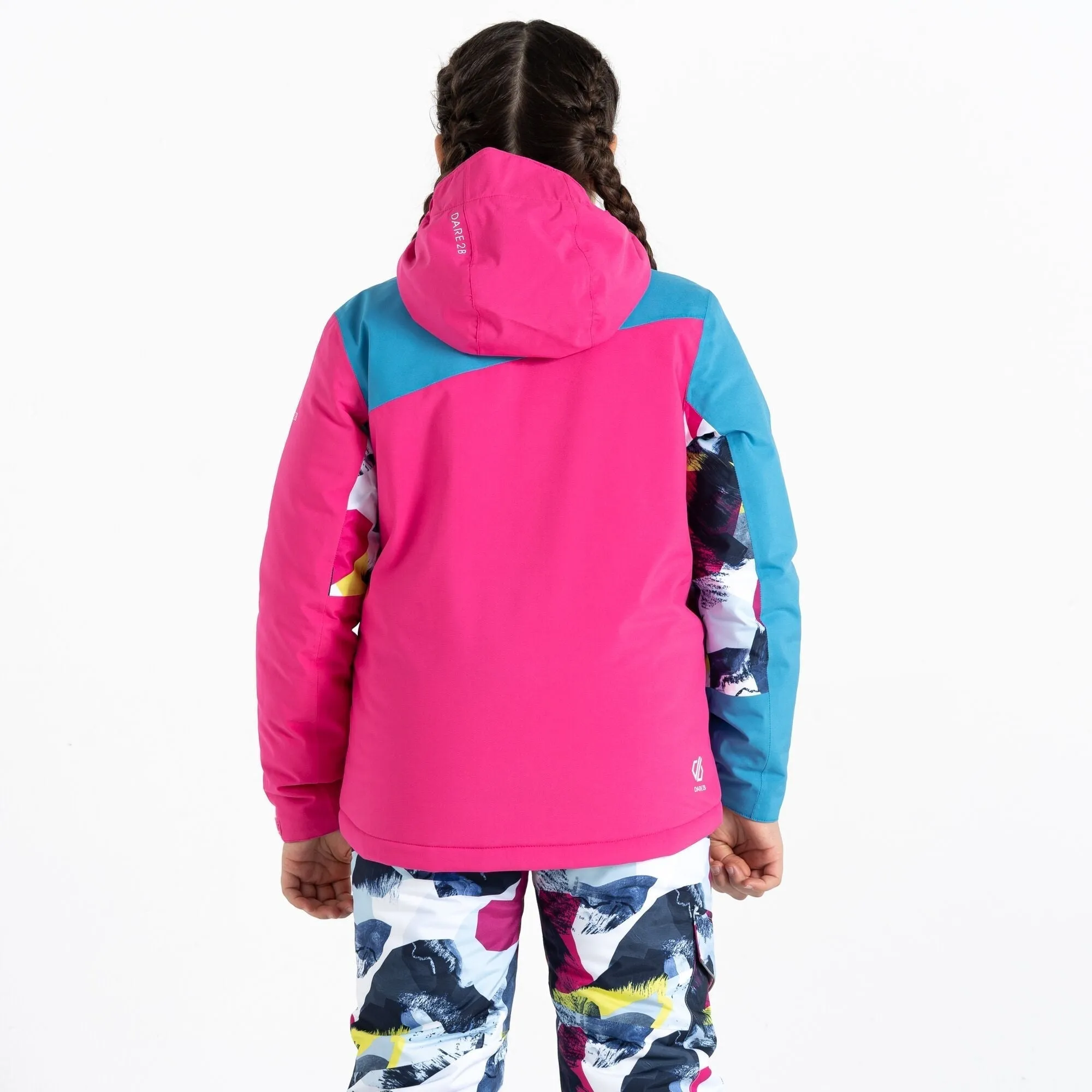 Dare2B Kids' Humour II Ski Jacket | Blue Pink Mountain Print