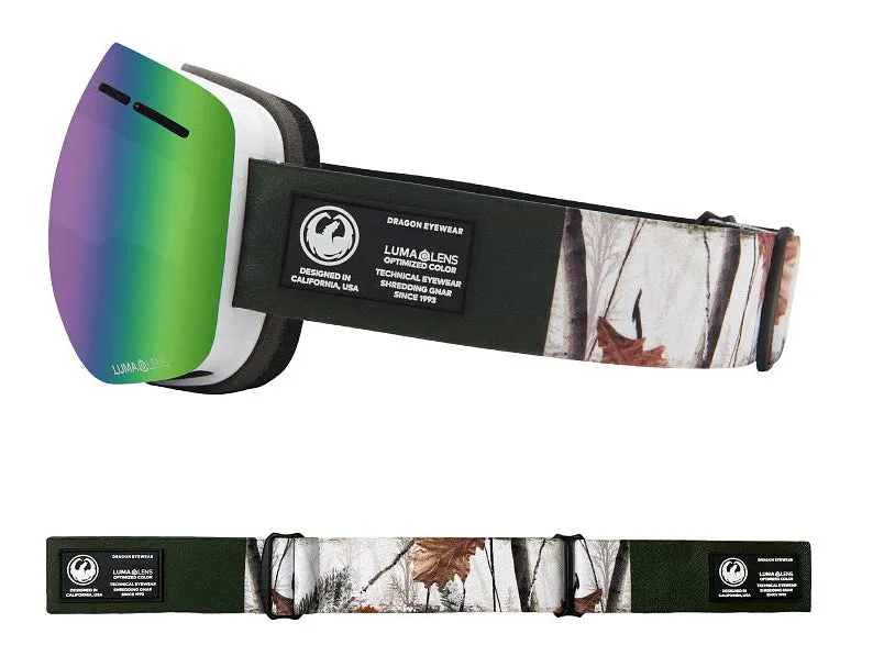 Dragon X1S Snow Goggles Alpine Camo / Lumalens Green Ion   Spare Lens