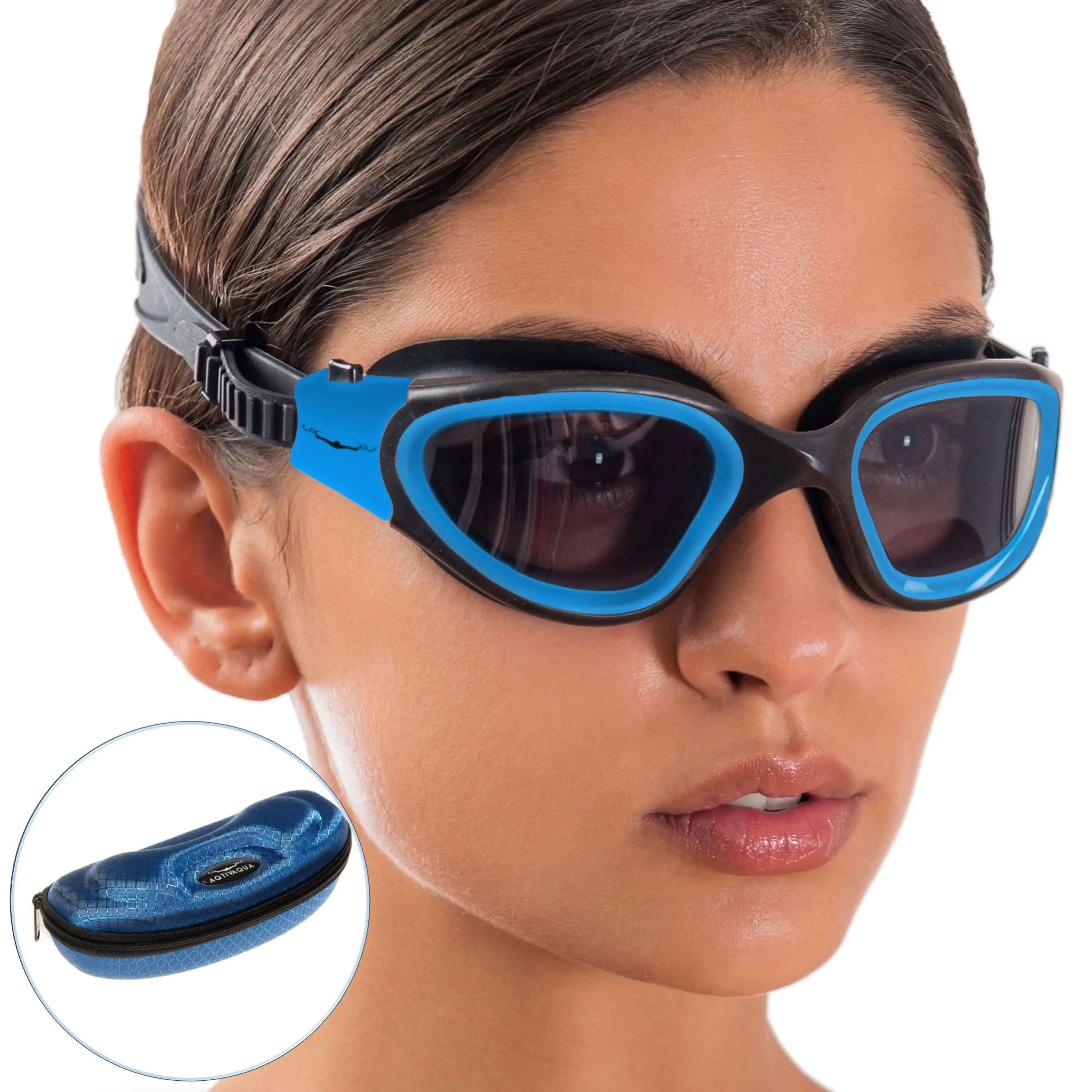 DX Wide View Swim Goggles   SHOCK Protective Case