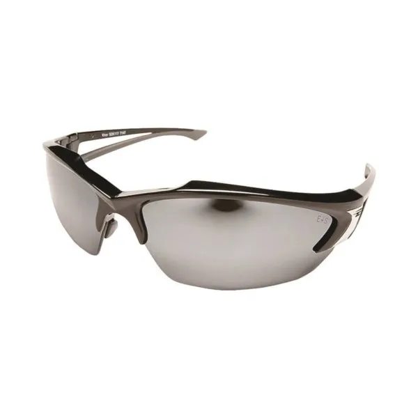 Edge SDK117 Non-Polarized Safety Glasses, Unisex, Polycarbonate Lens, Half Wraparound Frame, Nylon Frame, Black Frame