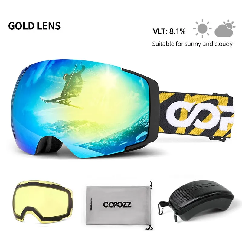 Magnetic Polarized Ski Goggles 2s Quick-Change Lens Professional Skiing Eyewear Men Women Anti-fog Snowboard Ski Glasses