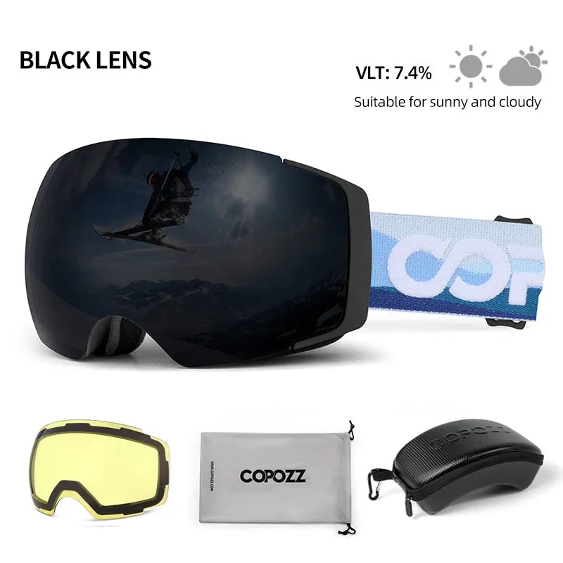 Magnetic Polarized Ski Goggles 2s Quick-Change Lens Professional Skiing Eyewear Men Women Anti-fog Snowboard Ski Glasses