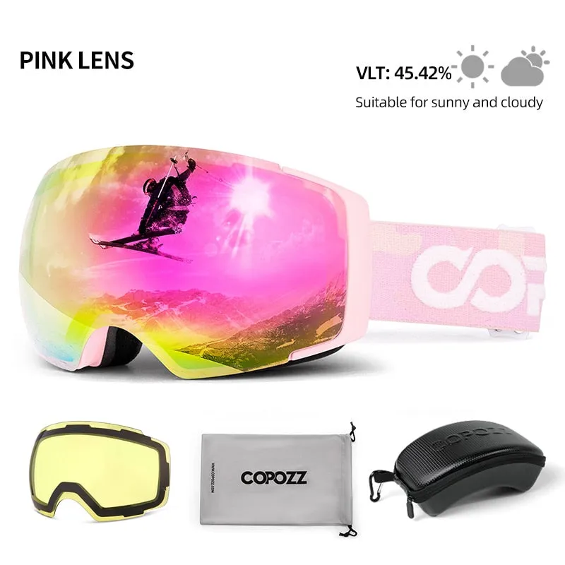 Magnetic Polarized Ski Goggles 2s Quick-Change Lens Professional Skiing Eyewear Men Women Anti-fog Snowboard Ski Glasses