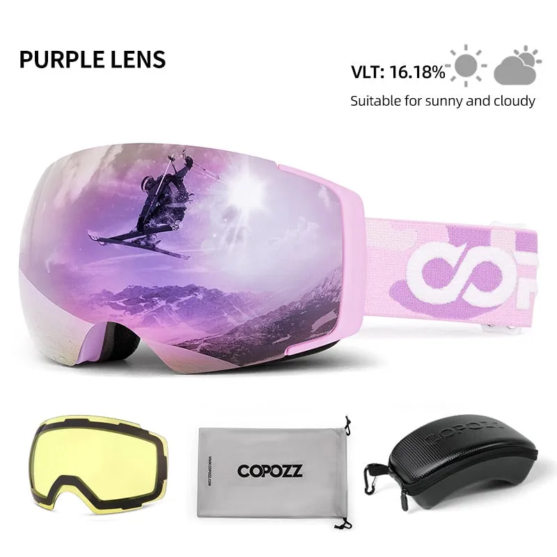 Magnetic Polarized Ski Goggles 2s Quick-Change Lens Professional Skiing Eyewear Men Women Anti-fog Snowboard Ski Glasses