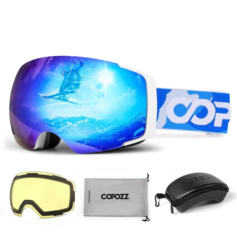 Magnetic Polarized Ski Goggles 2s Quick-Change Lens Professional Skiing Eyewear Men Women Anti-fog Snowboard Ski Glasses