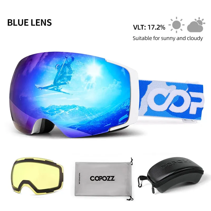 Magnetic Polarized Ski Goggles 2s Quick-Change Lens Professional Skiing Eyewear Men Women Anti-fog Snowboard Ski Glasses