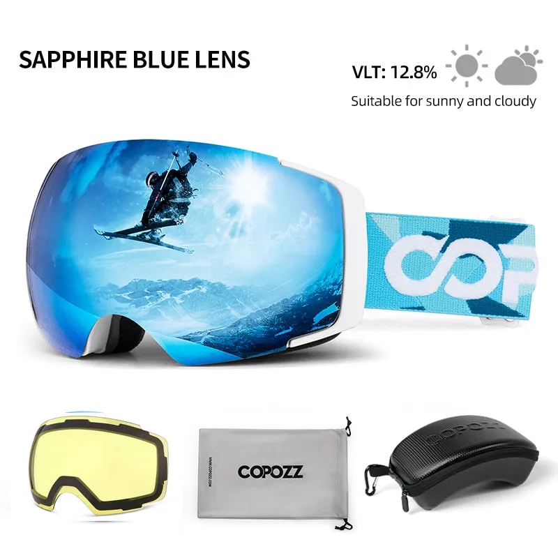 Magnetic Polarized Ski Goggles 2s Quick-Change Lens Professional Skiing Eyewear Men Women Anti-fog Snowboard Ski Glasses