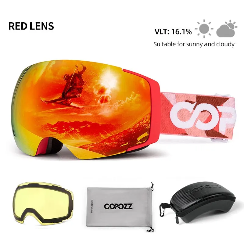 Magnetic Polarized Ski Goggles 2s Quick-Change Lens Professional Skiing Eyewear Men Women Anti-fog Snowboard Ski Glasses