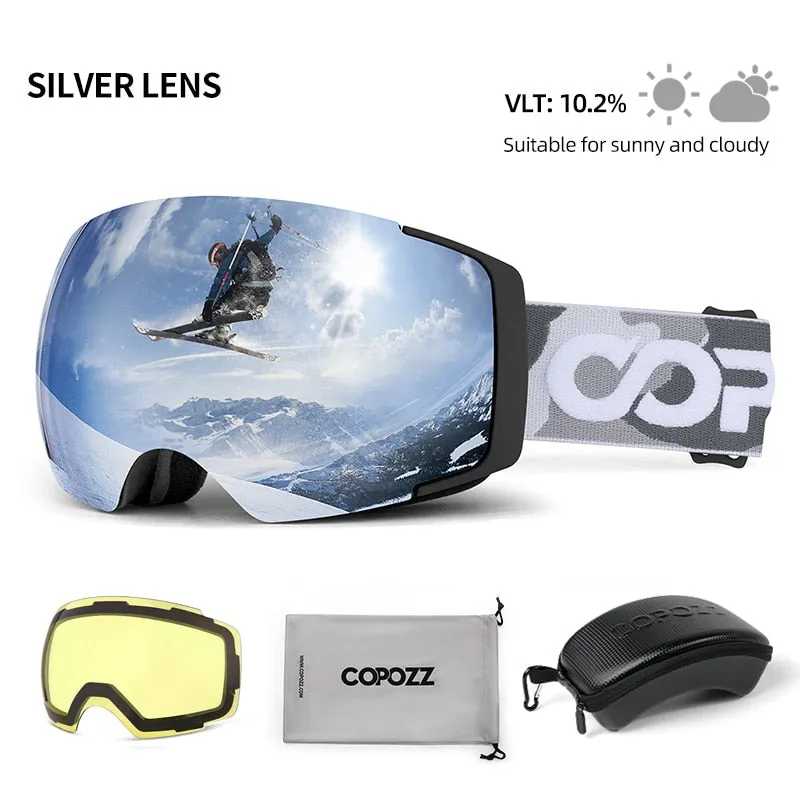 Magnetic Polarized Ski Goggles 2s Quick-Change Lens Professional Skiing Eyewear Men Women Anti-fog Snowboard Ski Glasses