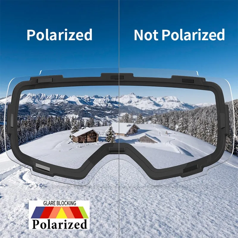 Magnetic Polarized Ski Goggles 2s Quick-Change Lens Professional Skiing Eyewear Men Women Anti-fog Snowboard Ski Glasses