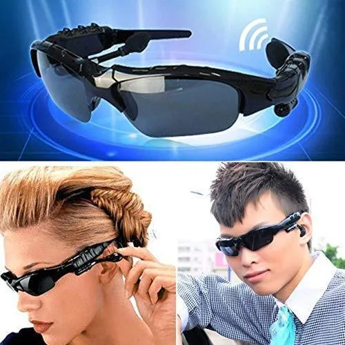 Portable Wireless Bluetooth Sunglasses for Men Headphones with Polarized Lenses & Stereo Sound Feature (Black)