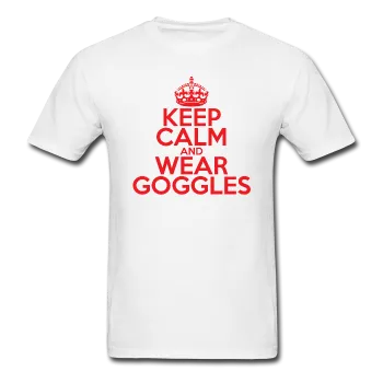 "Keep Calm and Wear Goggles" (red) - Men's T-Shirt