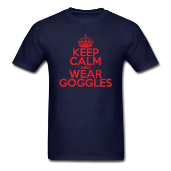 "Keep Calm and Wear Goggles" (red) - Men's T-Shirt