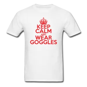 "Keep Calm and Wear Goggles" (red) - Men's T-Shirt