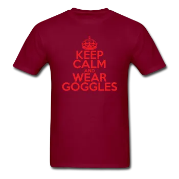 "Keep Calm and Wear Goggles" (red) - Men's T-Shirt