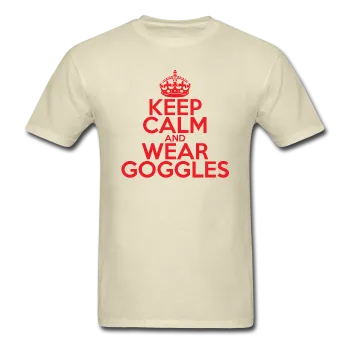 "Keep Calm and Wear Goggles" (red) - Men's T-Shirt