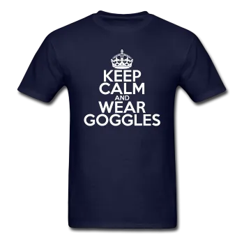 "Keep Calm and Wear Goggles" (white) - Men's T-Shirt