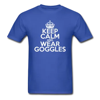 "Keep Calm and Wear Goggles" (white) - Men's T-Shirt