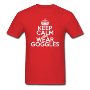 "Keep Calm and Wear Goggles" (white) - Men's T-Shirt