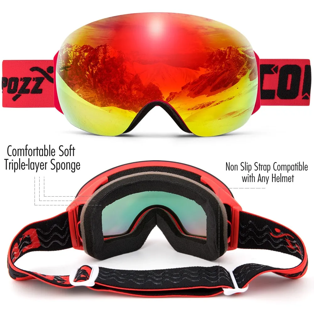 Ski Goggles frameless Double Layers UV400 Anti-fog big ski mask men women Outdoor skiing and snowboarding Ski glasses