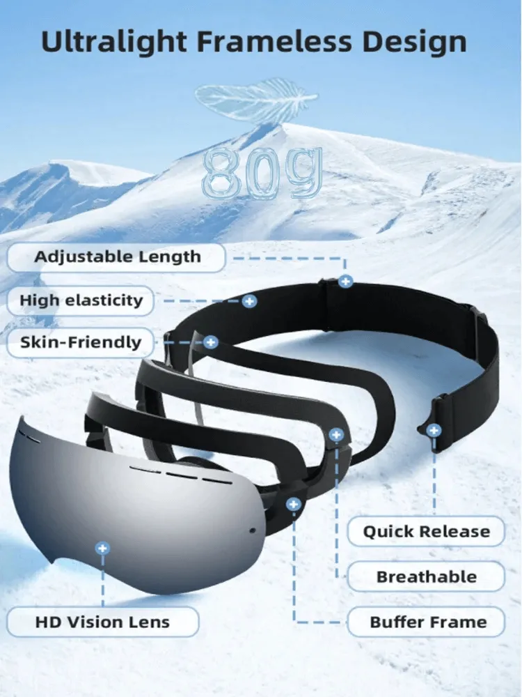 Sleek Ski Goggles Anti-Fog UV Protection - SF2224