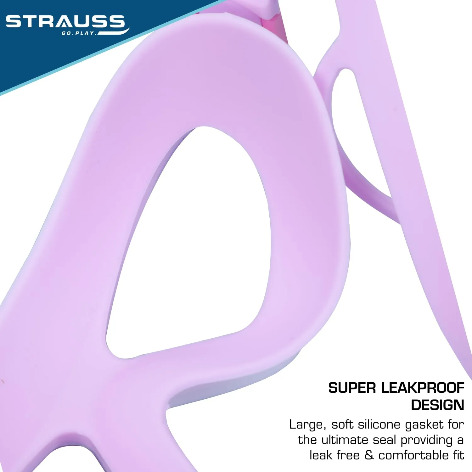 STRAUSS Swimming Goggles | Anti Fog & UV Protection | Swimming Goggles for Kids, Adults | Fully Adjustable Swimming Goggles With A Case Cover,(Purple/White)