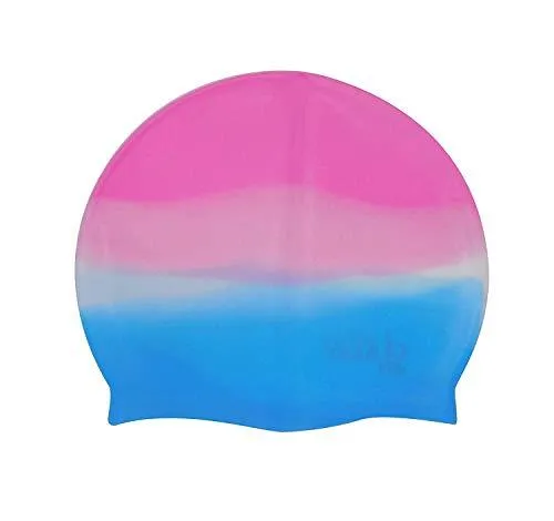 Waterproof Silicone Swimming Cap/Swimming Hair Protection Cap/Swimming Head Cover for Men and Women Multicolour