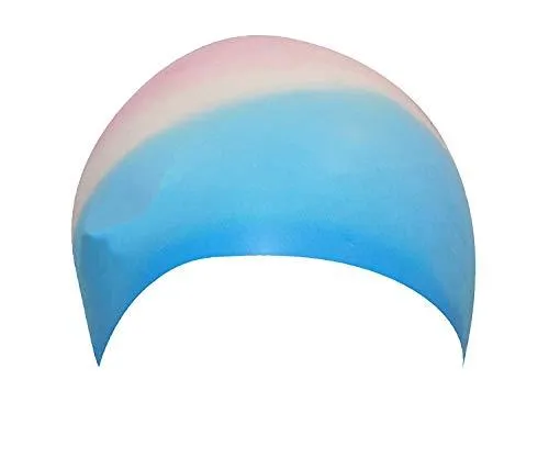 Waterproof Silicone Swimming Cap/Swimming Hair Protection Cap/Swimming Head Cover for Men and Women Multicolour